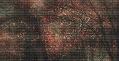 Woman Walking in Greenwood Cemetery cross stitch pattern by Tammy L. Gross