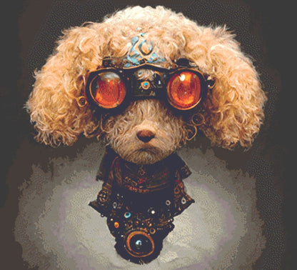 Steampunk Dog 3 cross stitch pattern by SphinxDesignStudio