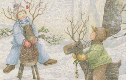 Reindeer Games cross stitch pattern by Catherine Simpson/Ansada Art Licensing Group, LLC.