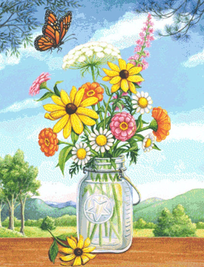 Mason Blue cross stitch pattern by Rose Mary Berlin/Ansada Art Licensing Group, LLC