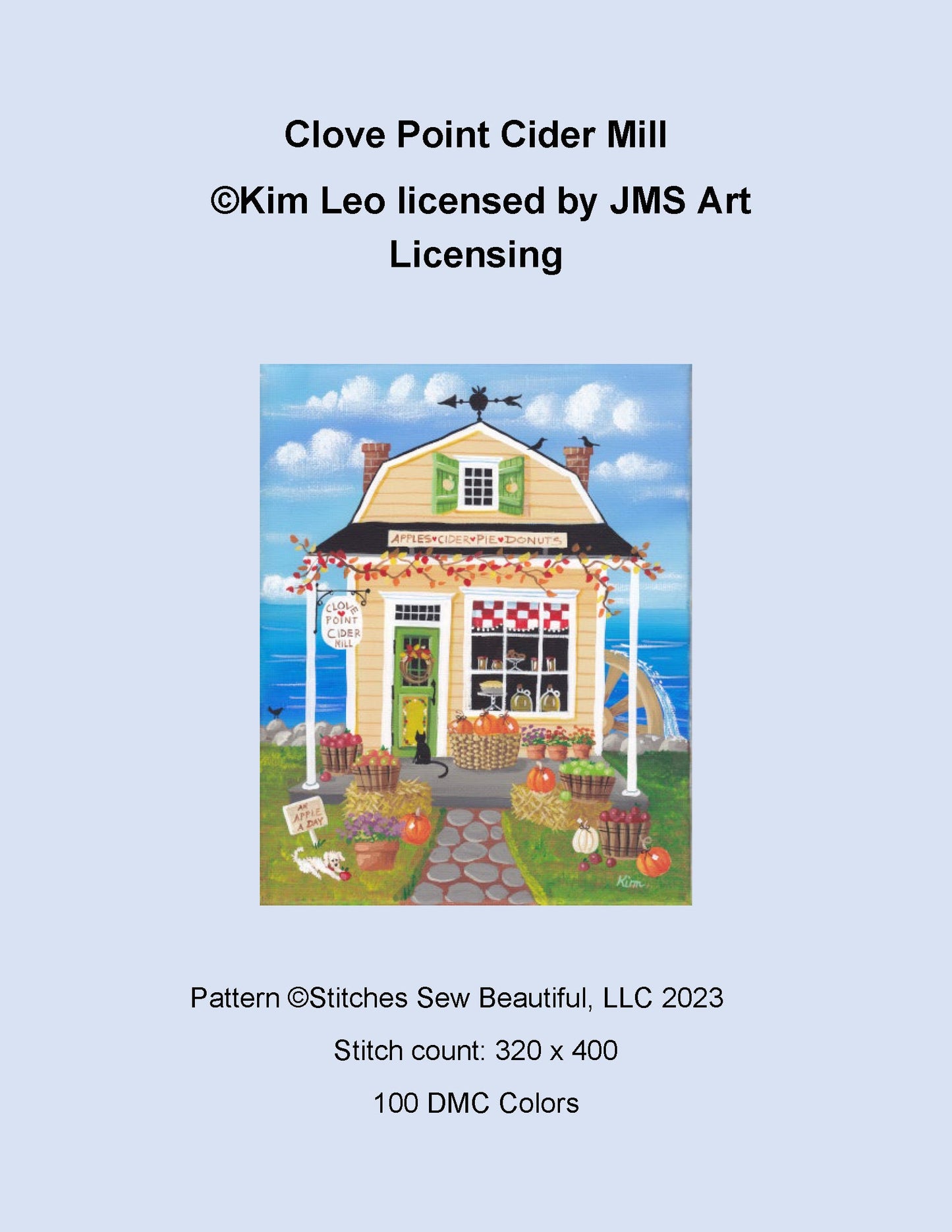 Clove Point Cider Mill cross stitch pattern by Kim Leo/JMS Art Licensing