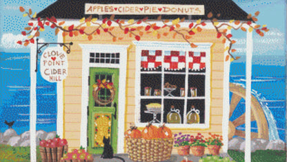 Clove Point Cider Mill cross stitch pattern by Kim Leo/JMS Art Licensing