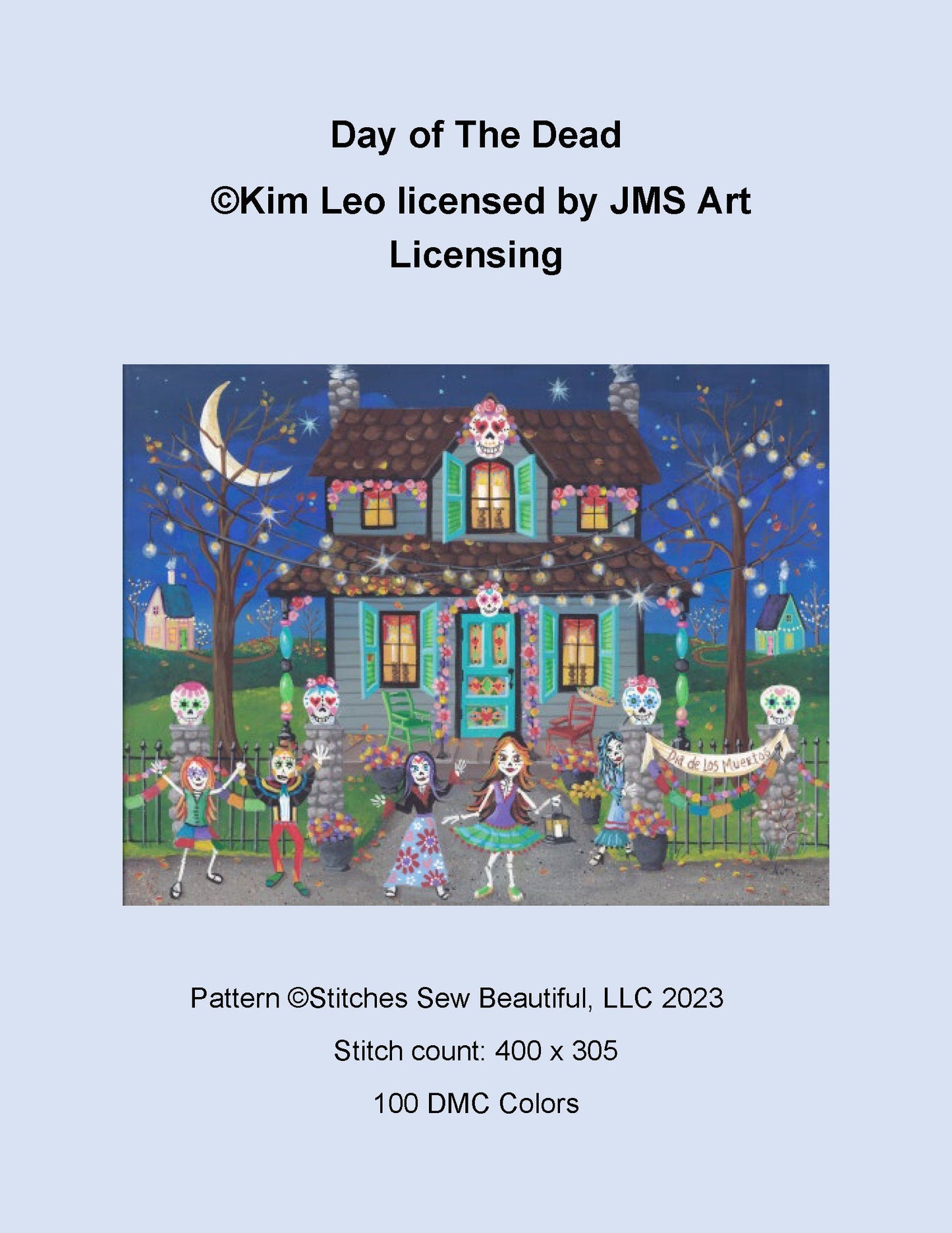 Day of The Dead cross stitch pattern by Kim Leo/JMS Art Licensing