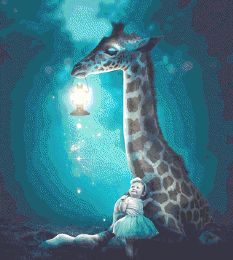 Friend With a Night-light cross stitch pattern by Jose Francese