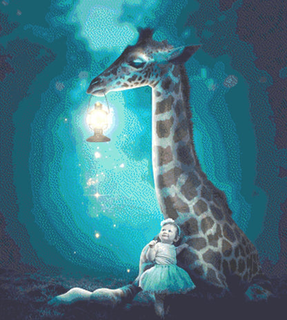 Friend With a Night-light cross stitch pattern by Jose Francese