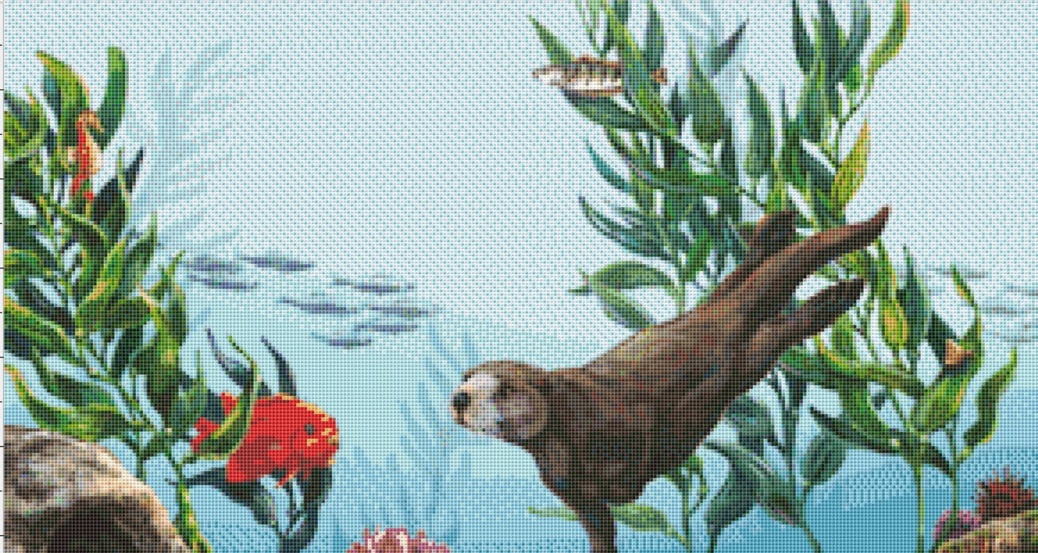 Sea Otters cross stitch pattern by Linda Howard Bittner/Ansada Art Licensing Group, LLC.