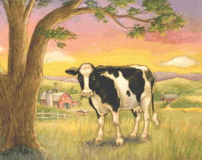Holstein Country H cross stitch pattern by Rose Mary Berlin/Ansada Art Licensing Group, LLC.