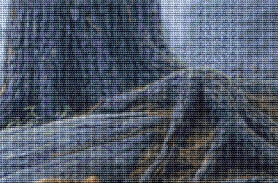 Brother Wolf cross stitch pattern by Daniel Smith/Ansada Art Licensing Group, LLC.