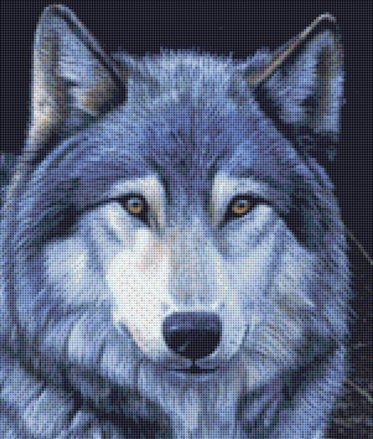 Wolf Portrait cross stitch pattern by Daniel Smith/Ansada Art Licensing Group, LLC