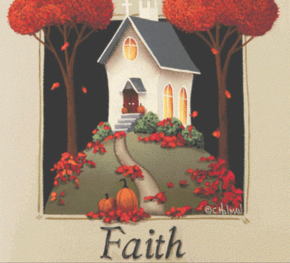 Faith Country cross stitch pattern by Catherine Holman/Ansada Art Licensing Group, LLC.