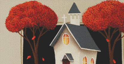 Faith Country cross stitch pattern by Catherine Holman/Ansada Art Licensing Group, LLC.