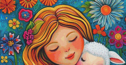 Mary Had a Little Lamb Expanded Colors Version cross stitch pattern by Eder Jose Rosa