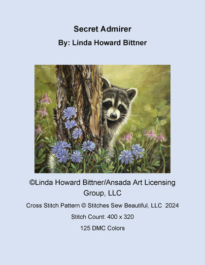 Secret Admirer cross stitch pattern by Linda Howard Bittner/Ansada Art Licensing Group, LLC.
