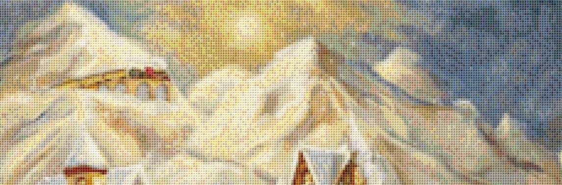 Main Street cross stitch pattern by Angela Trotta Thomas/Ansada Art Licensing Group, LLC.