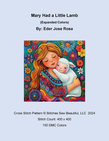 Mary Had a Little Lamb Expanded Colors Version cross stitch pattern by Eder Jose Rosa