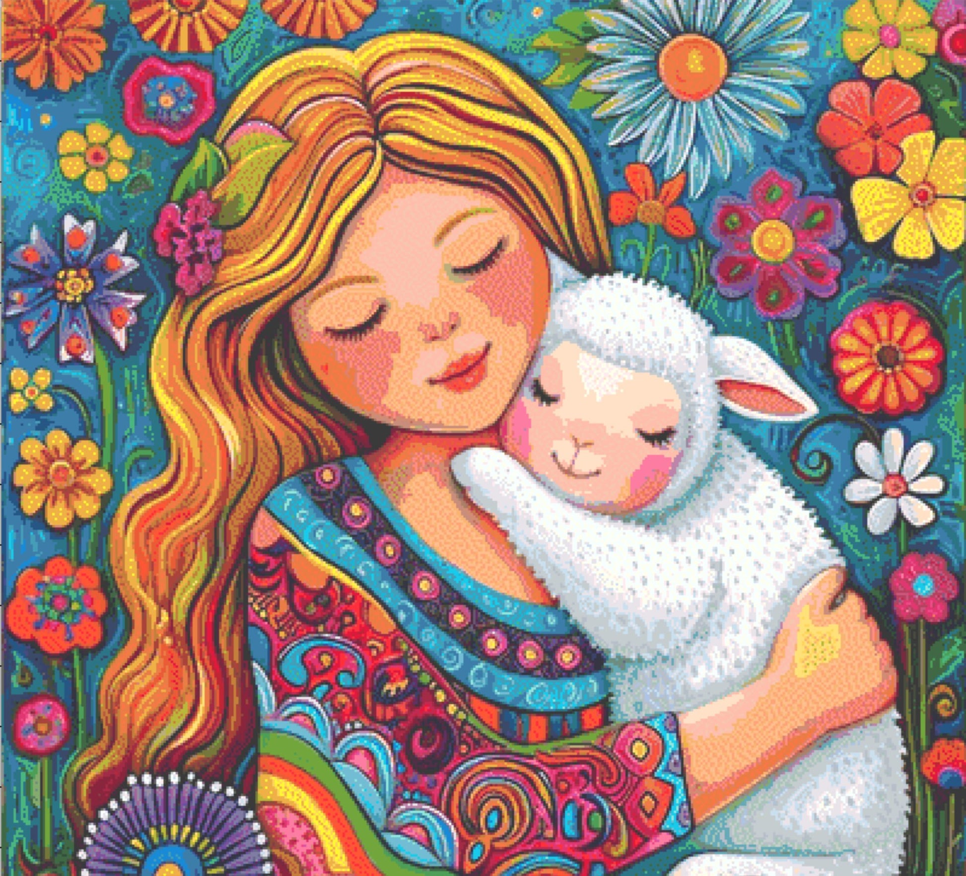 Mary Had a Little Lamb cross stitch pattern by Eder Jose Rosa