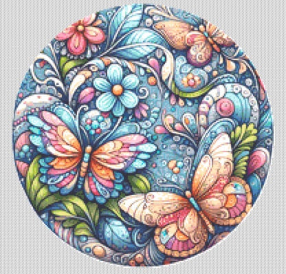 Easter Egg Mandala (Round) ©Adobe Ext. License cross stitch pattern by StitchesSewBeautiful, LLC.