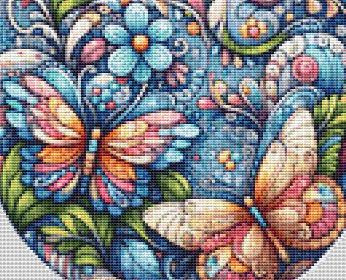 Easter Egg Mandala (Round) ©Adobe Ext. License cross stitch pattern by StitchesSewBeautiful, LLC.