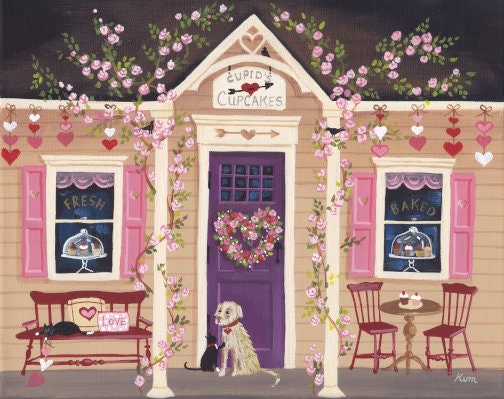 Cupid's Cupcakes cross stitch pattern by Kim Leo licensed by JMS Art Licensing (Digital Format)