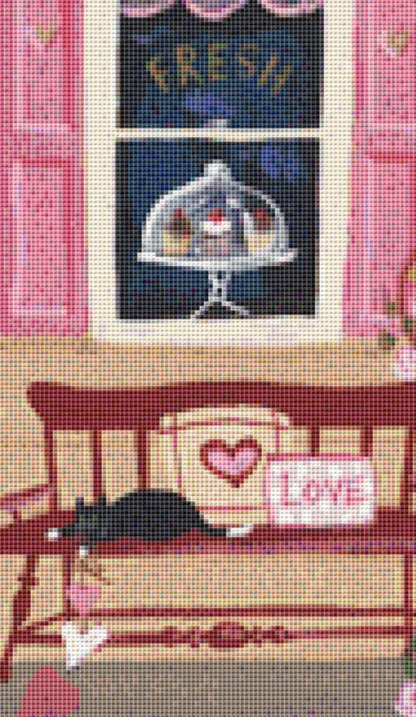 Cupid's Cupcakes cross stitch pattern by Kim Leo licensed by JMS Art Licensing (Digital Format)