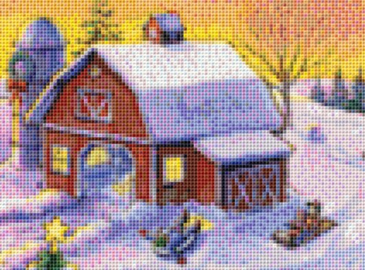 Countryside Christmas cross stitch pattern by Rose Mary Berlin/Ansada Art Licensing Group, LLC