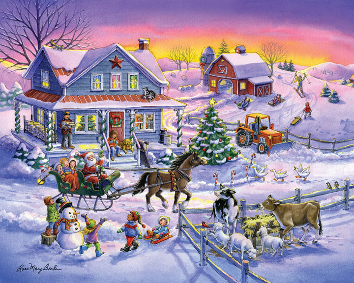 Countryside Christmas cross stitch pattern by Rose Mary Berlin/Ansada Art Licensing Group, LLC