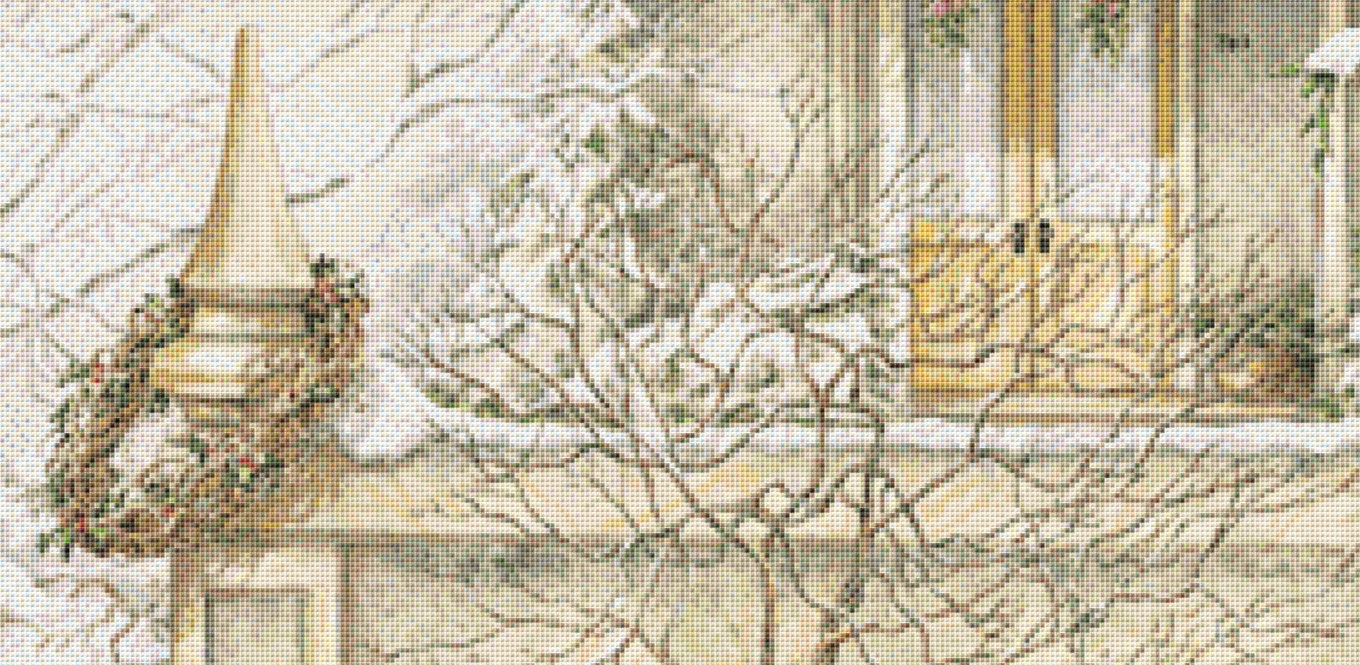 Baubles and Bows cross stitch pattern by Catherine Simpson/Ansada Art Licensing Group, LLC.