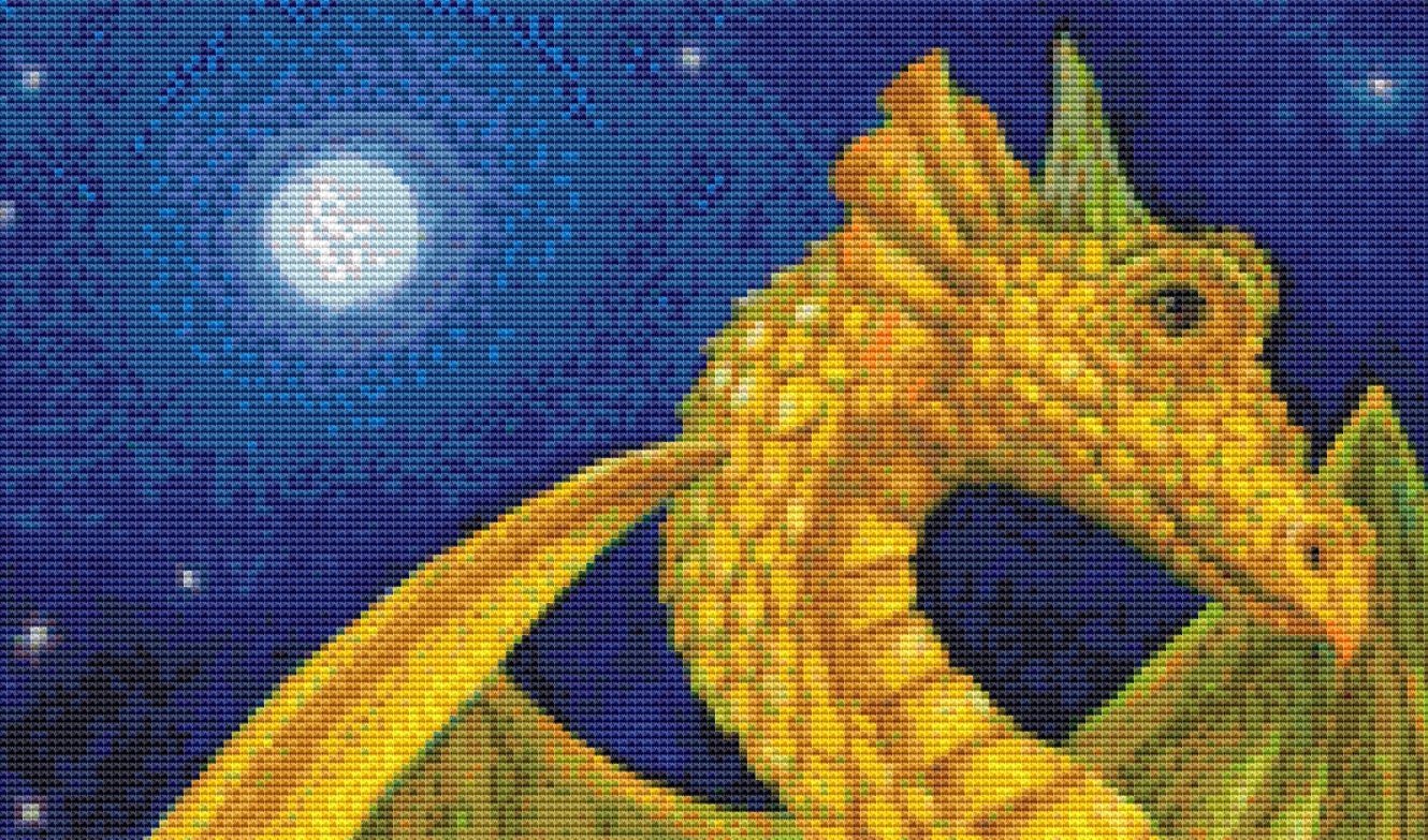 Yellow Dragon Faerie Friend cross stitch pattern by Wendy Andrew of PaintingDreams