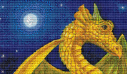 Yellow Dragon Faerie Friend cross stitch pattern by Wendy Andrew of PaintingDreams