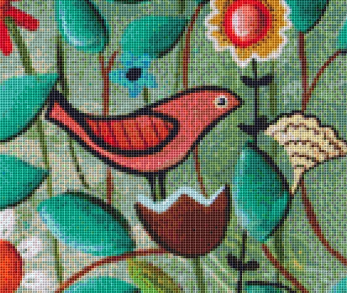 Birds and Blooms counted cross stitch pattern by Karla Gerard