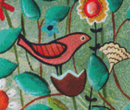 Birds and Blooms counted cross stitch pattern by Karla Gerard