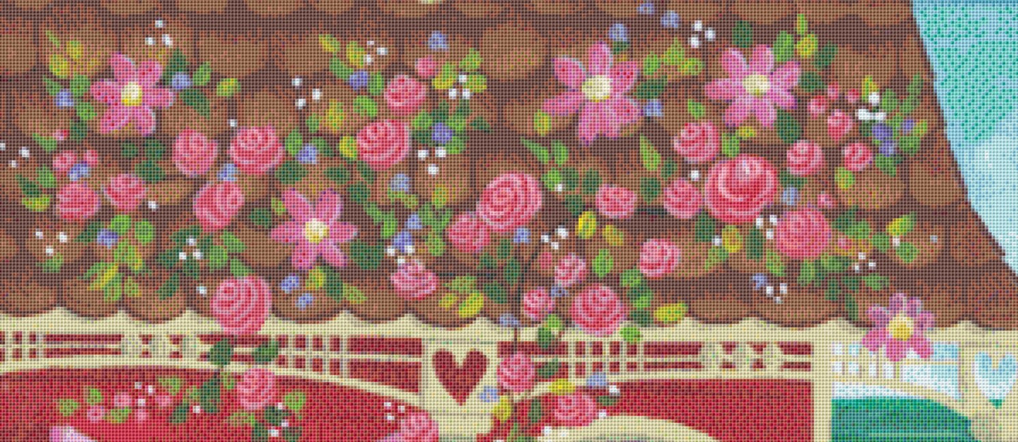 Sweet Valentine cross stitch pattern by Kim Leo licensed by JMS Art Licensing