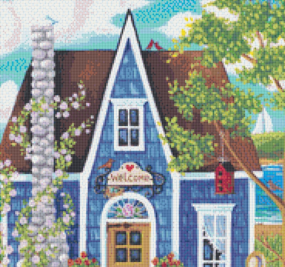 Garden Party cross stitch pattern by Kim Leo licensed by JMS Art Licensing