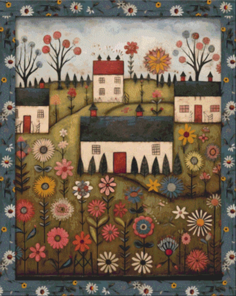 Grandmothers Garden cross stitch pattern by IvyCottageHome