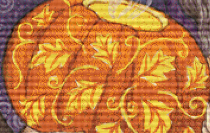 Pumpkin Wise Woman cross stitch pattern by Wendy Andrew of Painting Dreams