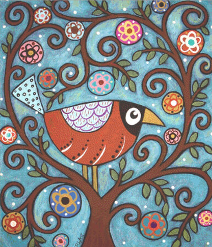 Funky Bird counted cross stitch pattern by Karla Gerard