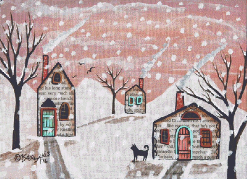 Curious Cat 1 counted cross stitch pattern by Karla Gerard