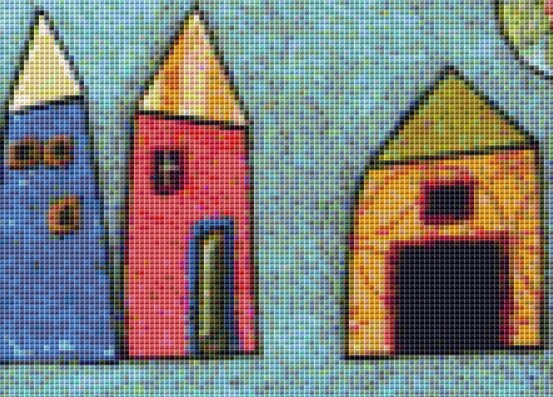 Rooster Collage On Blue cross stitch pattern by Karla Gerard