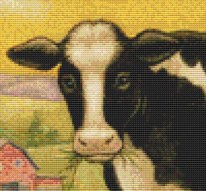 Holstein Country H cross stitch pattern by Rose Mary Berlin/Ansada Art Licensing Group, LLC.