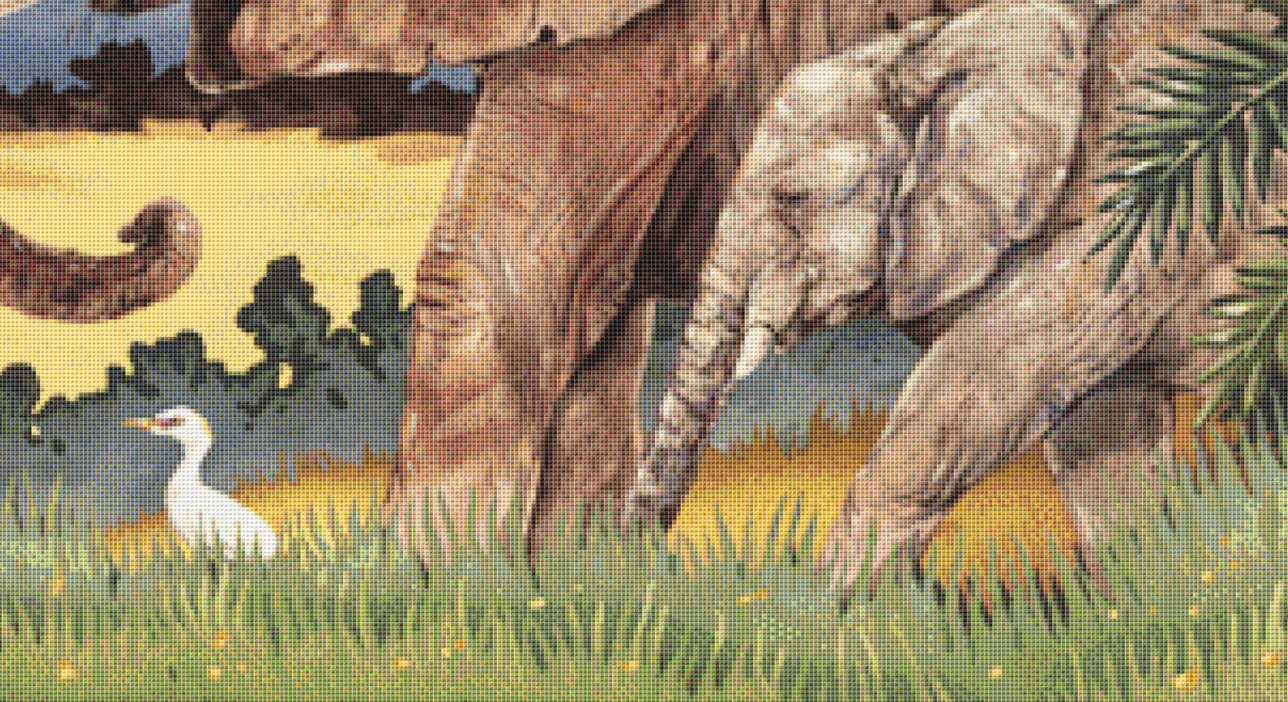 Elephants cross stitch pattern by Linda Howard Bittner/Ansada Art Licensing Group, LLC.