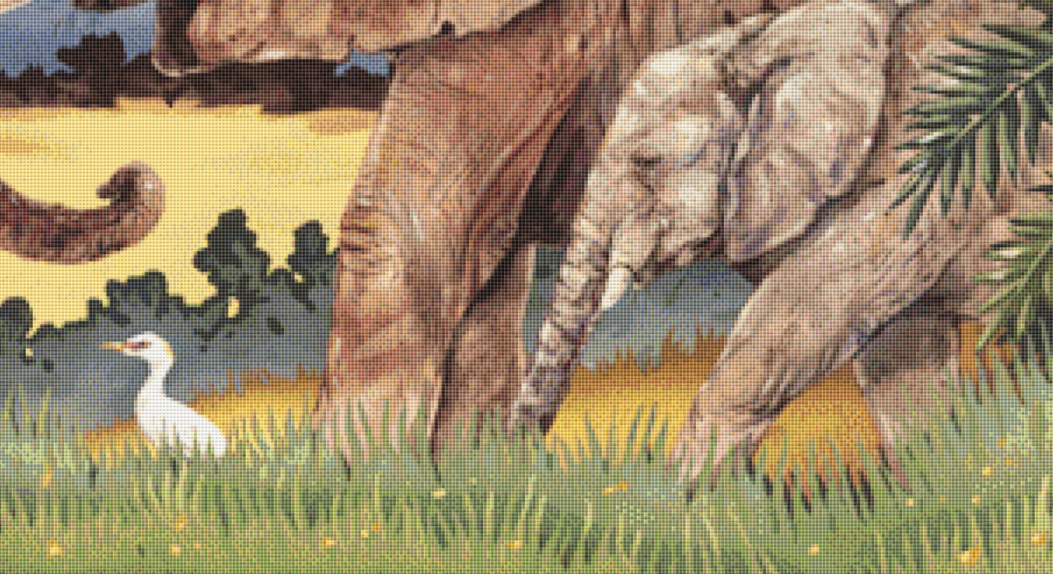 Elephants cross stitch pattern by Linda Howard Bittner/Ansada Art Licensing Group, LLC.