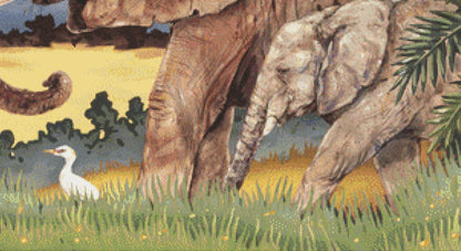 Elephants cross stitch pattern by Linda Howard Bittner/Ansada Art Licensing Group, LLC.