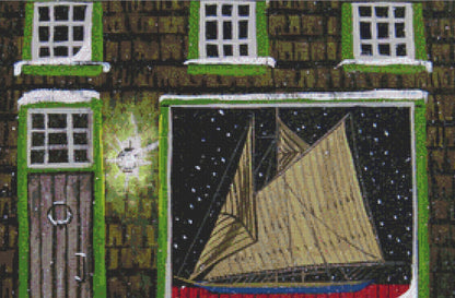 Boat in the Window cross stitch pattern by Patrick Gauthier