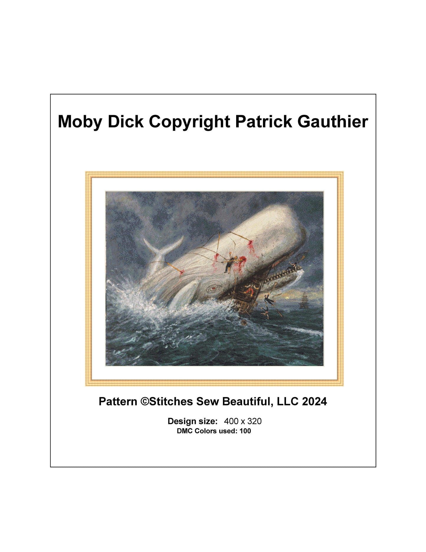 Moby Dick cross stitch pattern by Patrick Gauthier