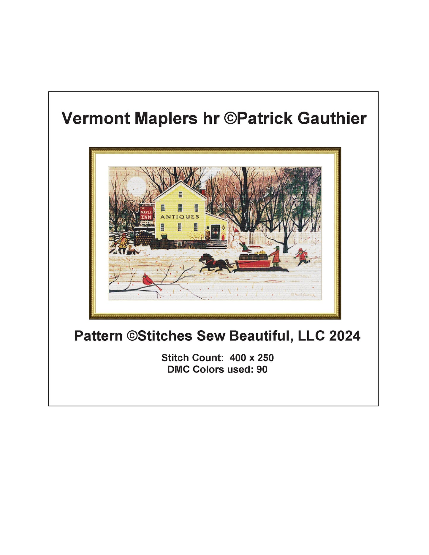 Vermont Maplers hr cross stitch pattern by Patrick Gauthier