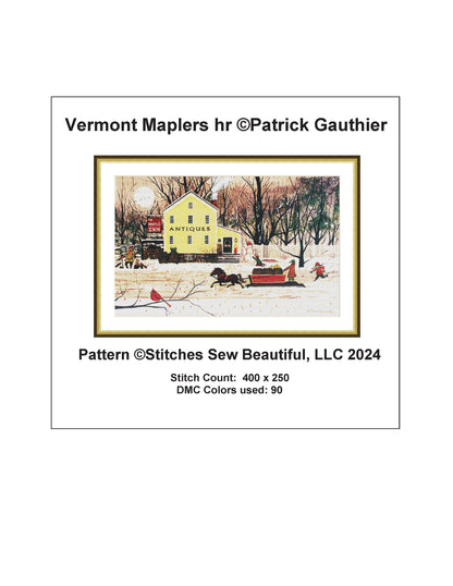 Vermont Maplers hr cross stitch pattern by Patrick Gauthier