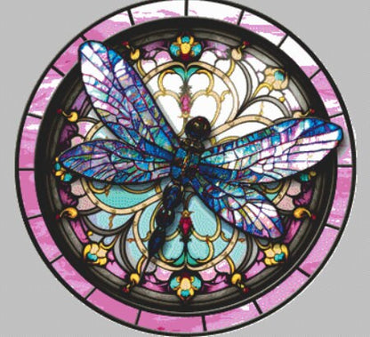 Stained Glass Dragonfly 2 cross stitch pattern by IvyCottageHome