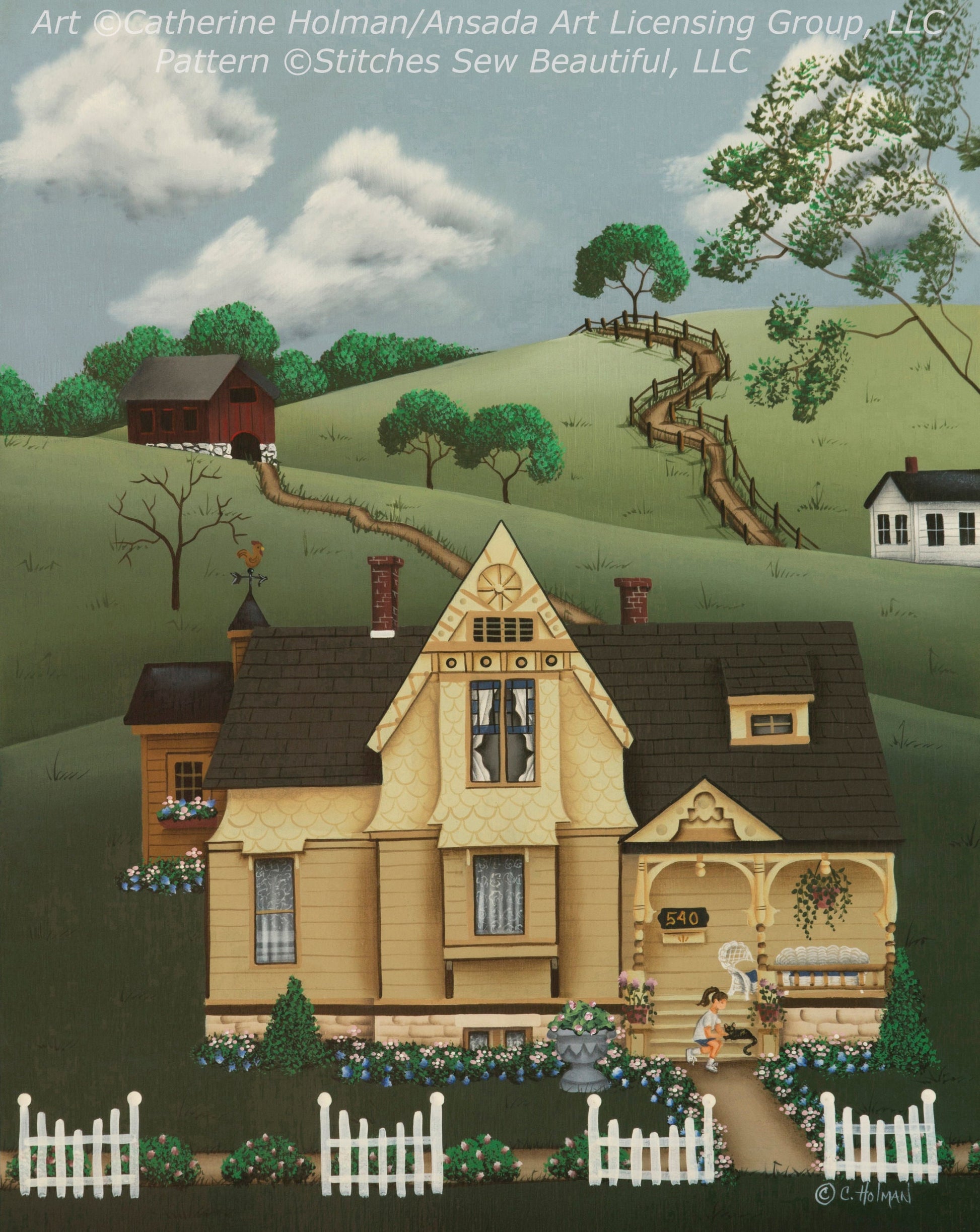 Fairhill Farm cross stitch pattern by Catherine Holman/Ansada Art Licensing Group, LLC