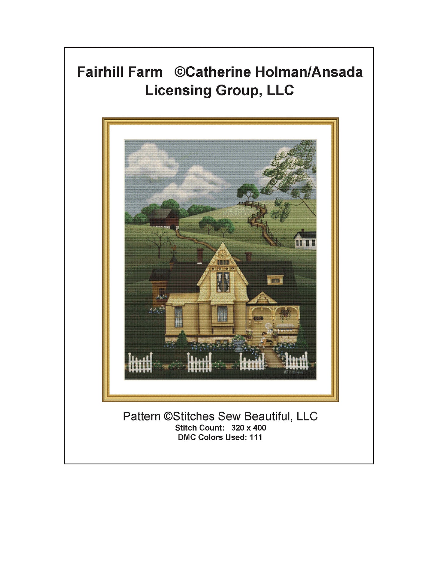 Fairhill Farm cross stitch pattern by Catherine Holman/Ansada Art Licensing Group, LLC