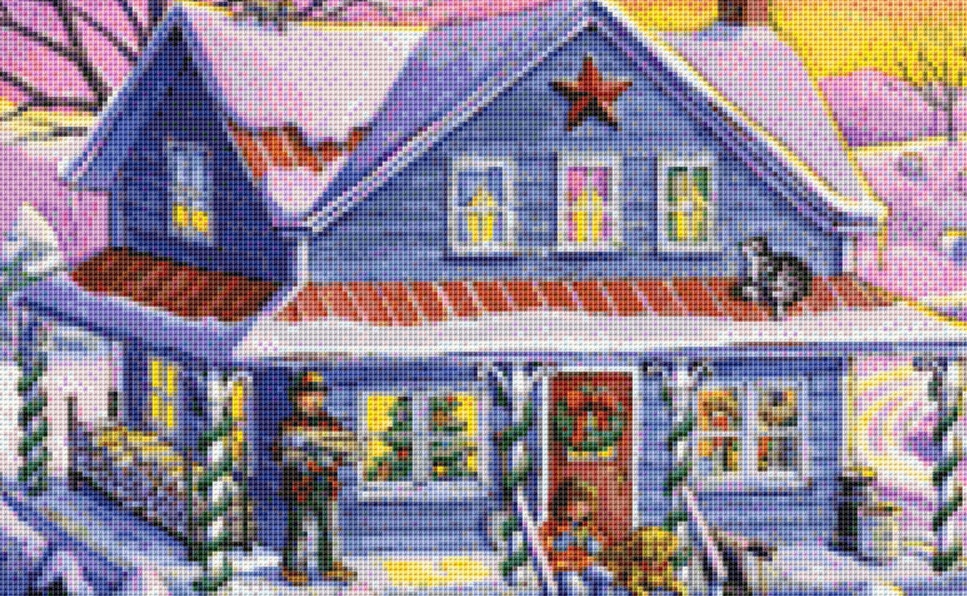Countryside Christmas cross stitch pattern by Rose Mary Berlin/Ansada Art Licensing Group, LLC